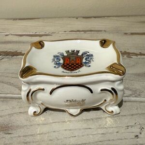 Vintage Porcelain Box Ashtray Lid Rothenburg ob der Tauber Germany - Trinket Box